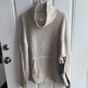 90 Degree By Reflex Beige Marled Turtleneck Sweater
